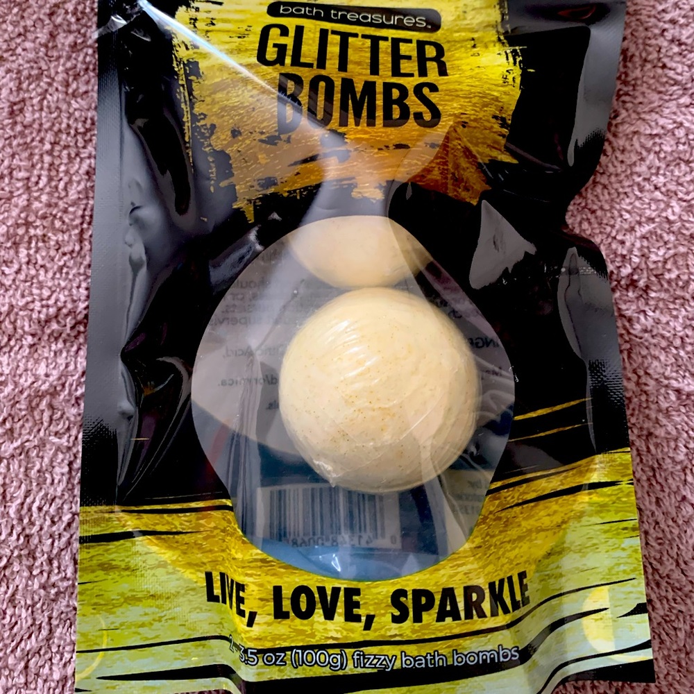 Bath Treasures Glitter Bath Bomb 2PK-New